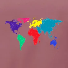 Svetové kontinenty bez názvov - farebné