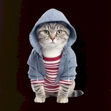 Mačka v pruhovanom triku