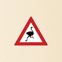 Dopravná značka - Pozor pštros