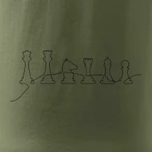 Šachové figúrky v rade - obrys