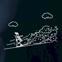 Kreslený lyžiar na horách Kreslený lyžiar na horách