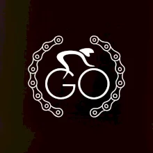 Logo cyklistu a reťaz