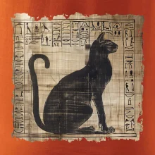 Egyptské hieroglyfy mačka