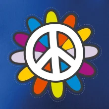 Peace symbol s kreslenou kvetinou