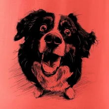 Čiernobiela karikatúra Bernský salašnícky pes