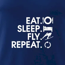Eat sleep fly repeat - skoky na lyžiach