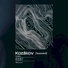 Kozákov - vrstevnice v obdĺžniku