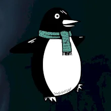 Tučniak so zeleným šálom