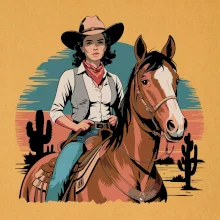Cowgirl vintage na koni