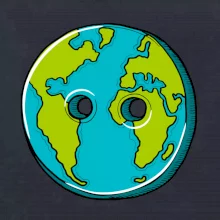 Planéta krajiny gombík (Pecka design)