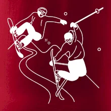 Lyžovanie - kreslené obrázok Lyžovanie - kreslené obrázok