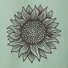 Slnečnica kreslená čiernobiela