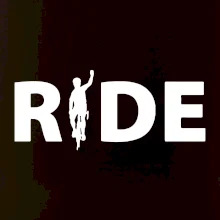 Ride - nápis s cyklistom Ride - nápis s cyklistom