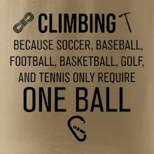 Climbing beacause one ball