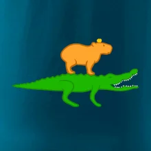 Kapybara na krokodílovi