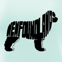 Novofundlandský pes - nápis v tele Novofundlandský pes - nápis v tele