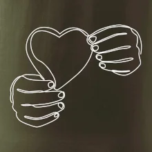 Ruka držiaca srdce jedným ťahom