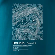 Boubín - vrstevnice v obdĺžniku