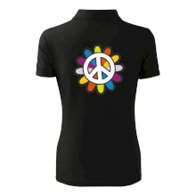 Peace symbol s kreslenou kvetinou