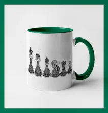 Šachové figúrky v rade - kreslené