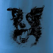 Čiernobiela karikatúra Border kólia