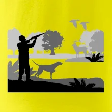 Lovec a stavač v lese