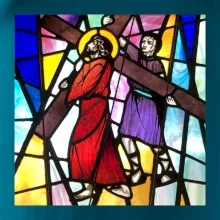 Vitráž - Ježiš a kríž