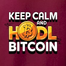 3D nápis Keep Calm and HODL Bitcoin