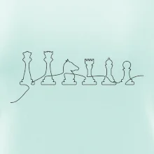 Šachové figúrky v rade - obrys