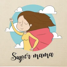 Kreslený obrázok Super mama