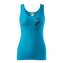 Kreslený rybár na pni