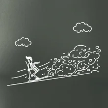 Kreslený lyžiar na horách