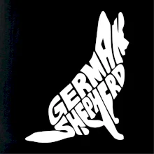 Nemecký ovčiak sediaci napis Nemecký ovčiak sediaci napis