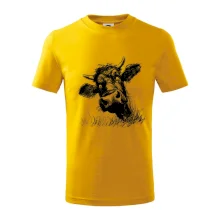 Čiernobiela karikatúra čierna krava hlava