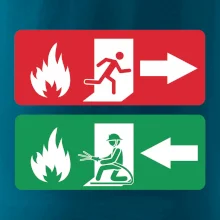 Lidé utíkají, hasiči přibíhají