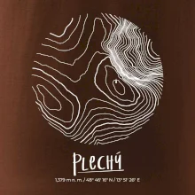 Plechý - vrstevnice v kruhu