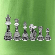 Šachové figúrky v rade - kreslené