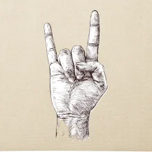 Rocková ruka kreslená