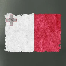 Vlajka Malta ohrýzaná