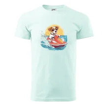 Jack russell teriér na vodnom skútri