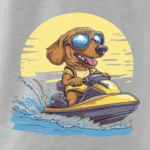 Jazvečík na vodnom skútri