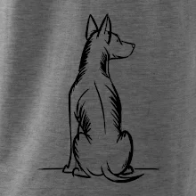 Pes kreslený zozadu