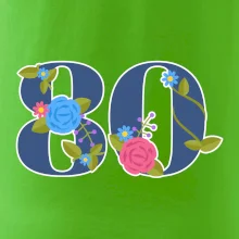 Kvetinové číslo kreslené - 80