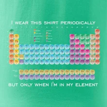 I wear this shirt periodically but only when I'm in my element I wear this shirt periodically but only when I'm in my element