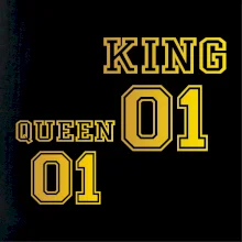 King - Queen - 01 dres - zlatá potlač King - Queen - 01 dres - zlatá potlač