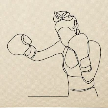 Žena boxerka jedným ťahom