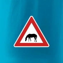 Dopravná značka - Pozor pasúci sa kôň