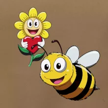 Parové tričko - Včela a kvetina