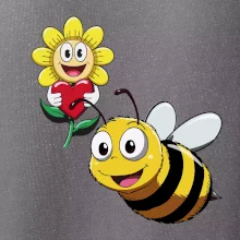 Parové tričko - Včela a kvetina