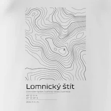 Lomnický štít - vrstevnice v obdĺžniku